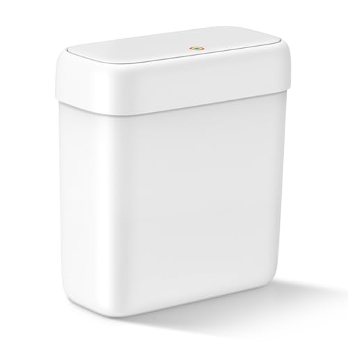 Modern MOPALL Small Bathroom Trash Can with Lid, 2.6 Gallons / Essentials