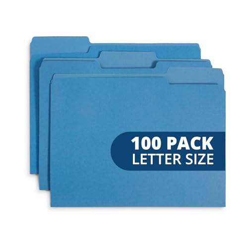Modern File Folder, 1/3 Cut Tab, Letter Size, Blue, Great Kit