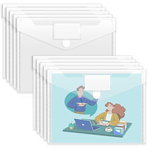 Classic Sooez 10 Pack Plastic Envelopes File Folders, Essentials
