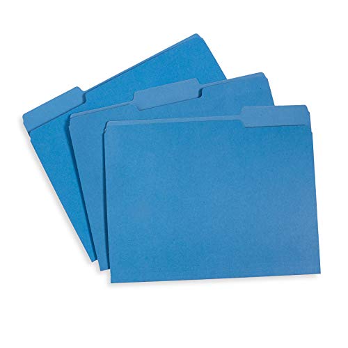 Modern File Folder, 1/3 Cut Tab, Letter Size, Blue, Great Kit