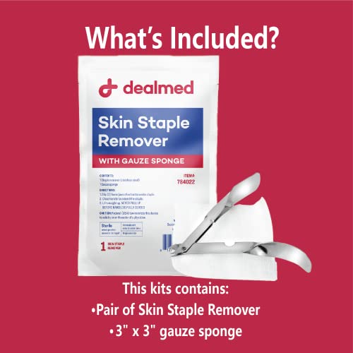 Minimalist Dealmed Sterile Staple Removal Kit, Includes Staple Remover and Gauze Collection