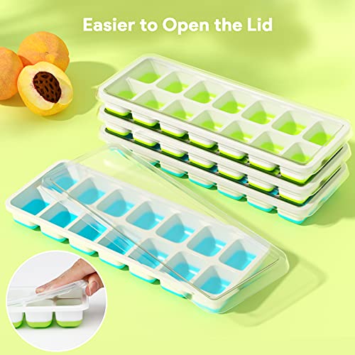 Smart Home Ice Cube Trays 4 Pack, Airabc Silicone