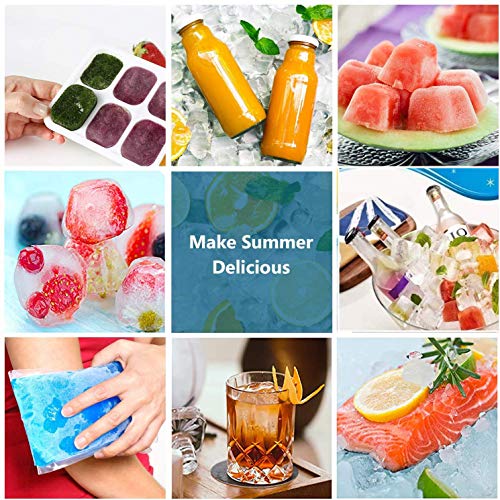 Smart Home Ice Cube Trays 4 Pack, Airabc Silicone